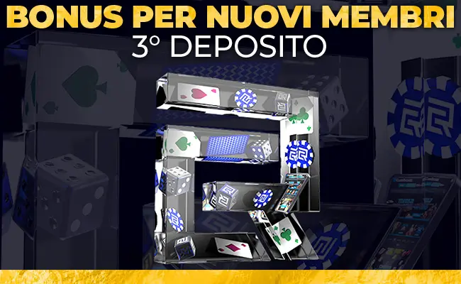 Bonus del 100% fino a €500 sul terzo deposito