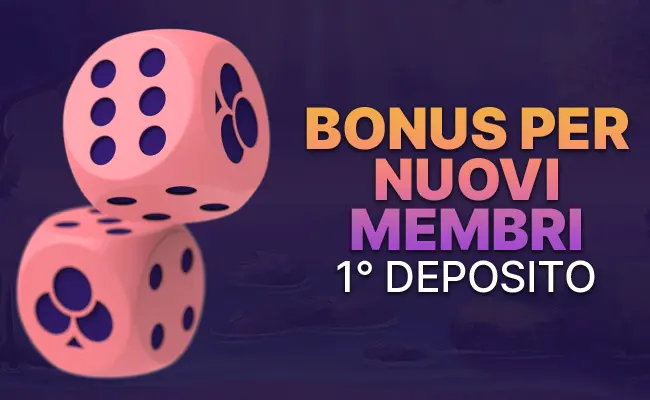 BONUS DEL 100% FINO A €1000 SUL PRIMO DEPOSITO