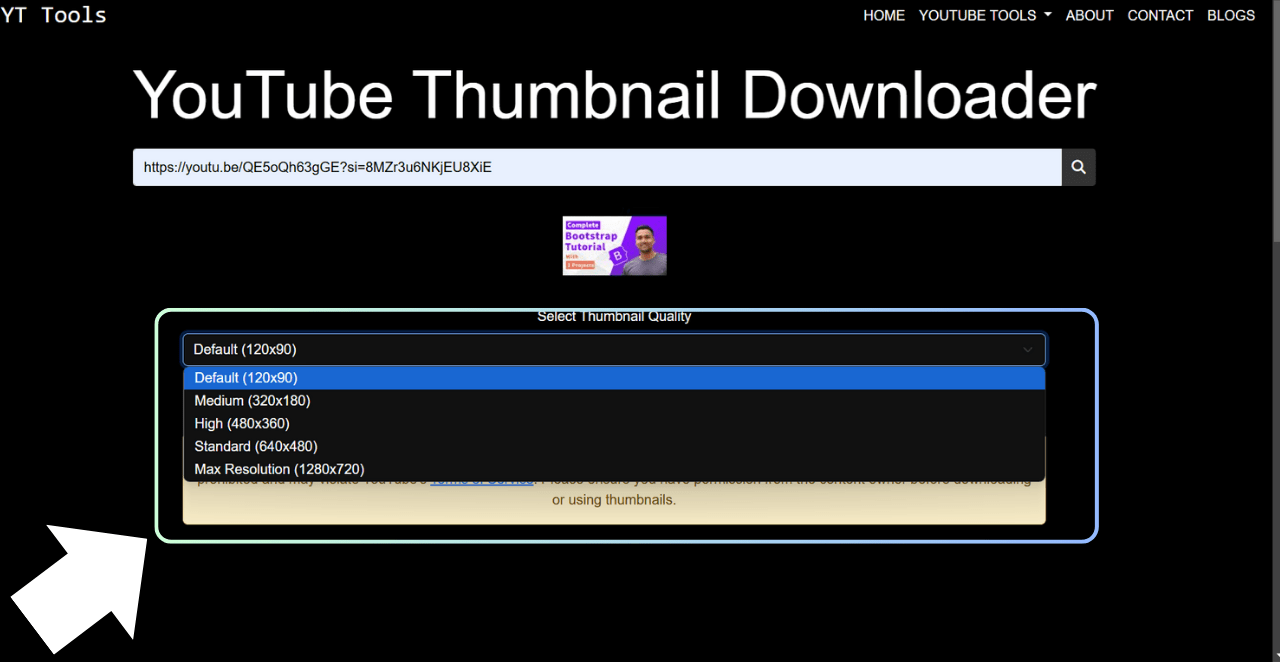 Choose Thumbnail Quality