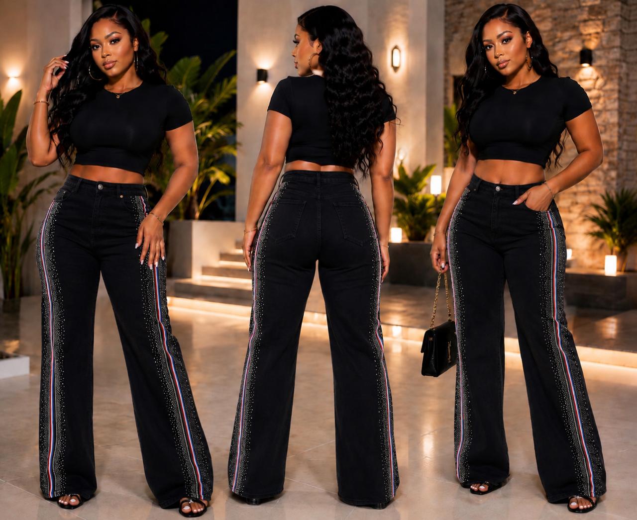Premium Women’s  Wide-Leg High-Waist Jeans