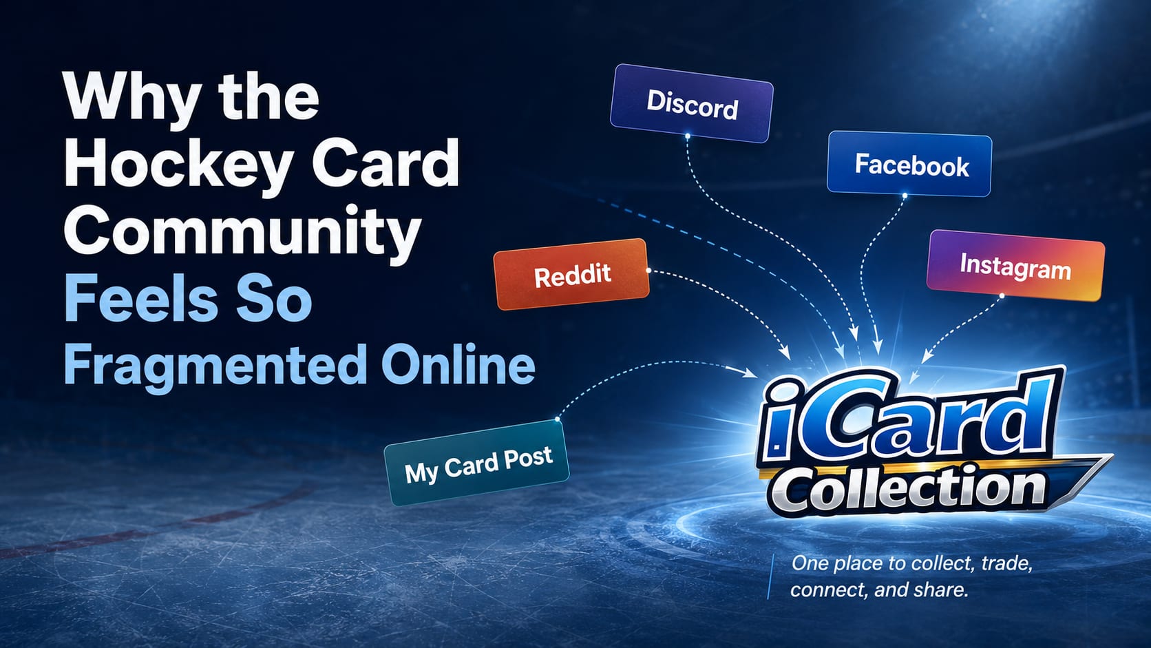 Different social media platforms all pointing to iCardCollection as being the best place to collect hockey cards