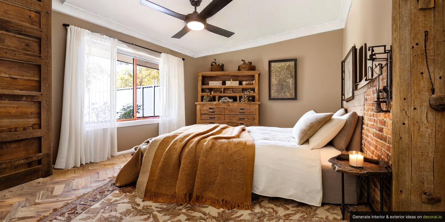 Rustic Bed Room Interior Idea