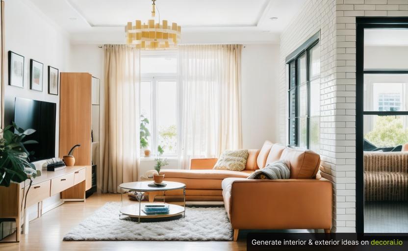 Modern Living Room with Sofa,Coffee table,Television Interior Idea