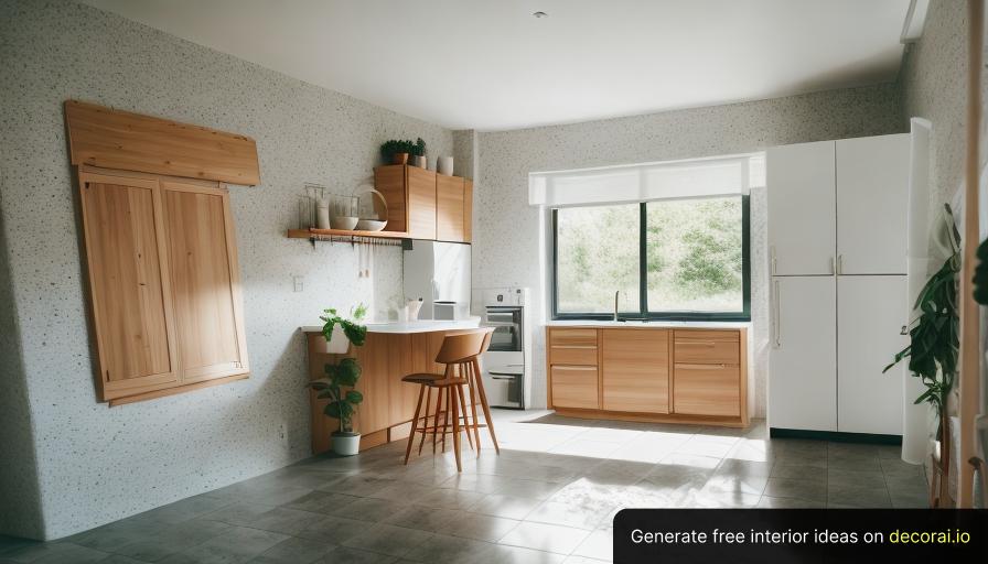 Modern Kitchen with Table,chairs,Pantry cabinet,Dishwasher Interior Idea