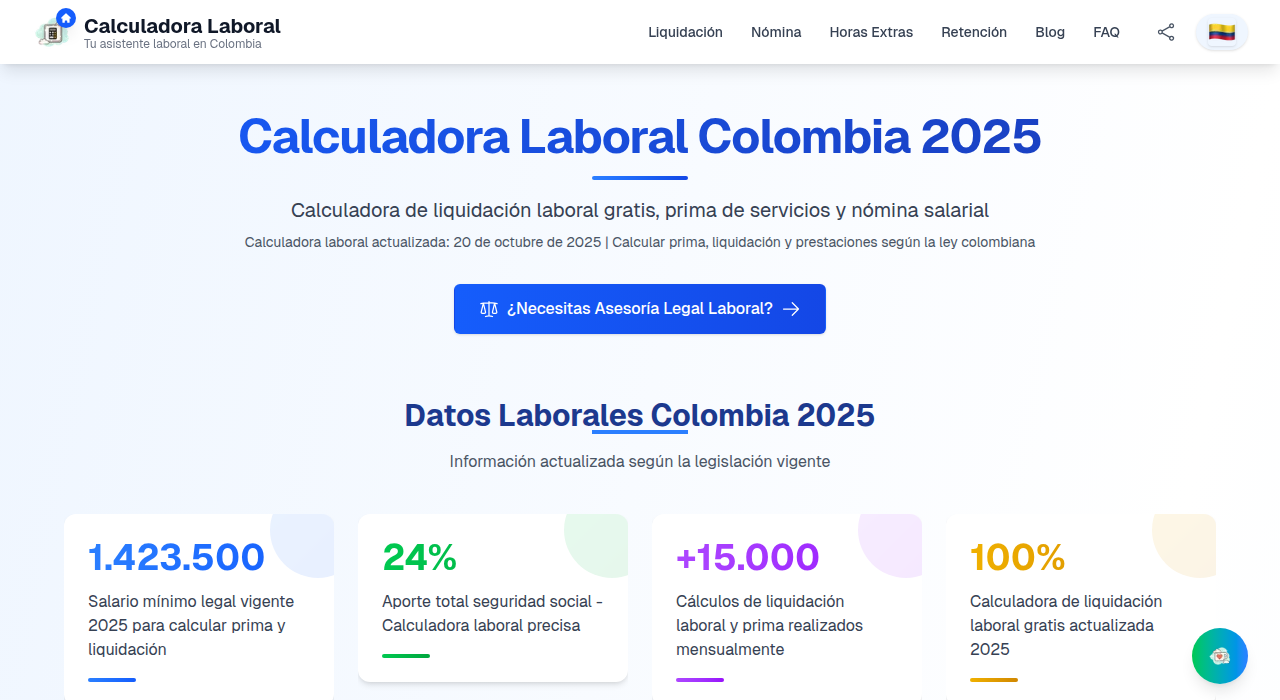 Captura de pantalla de Calculadora Laboral