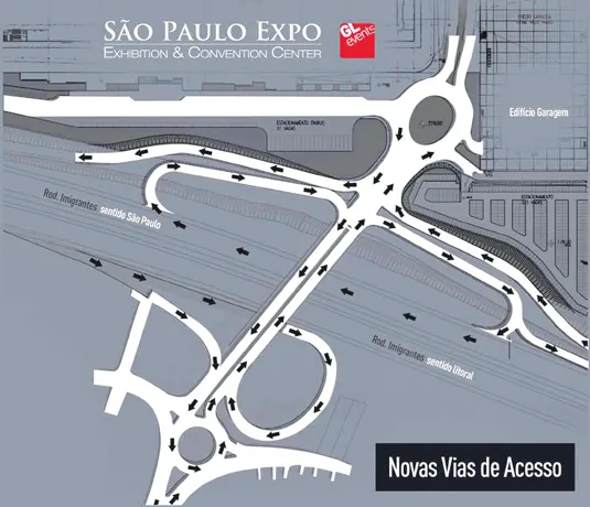 Mapa de localização do São Paulo Expo