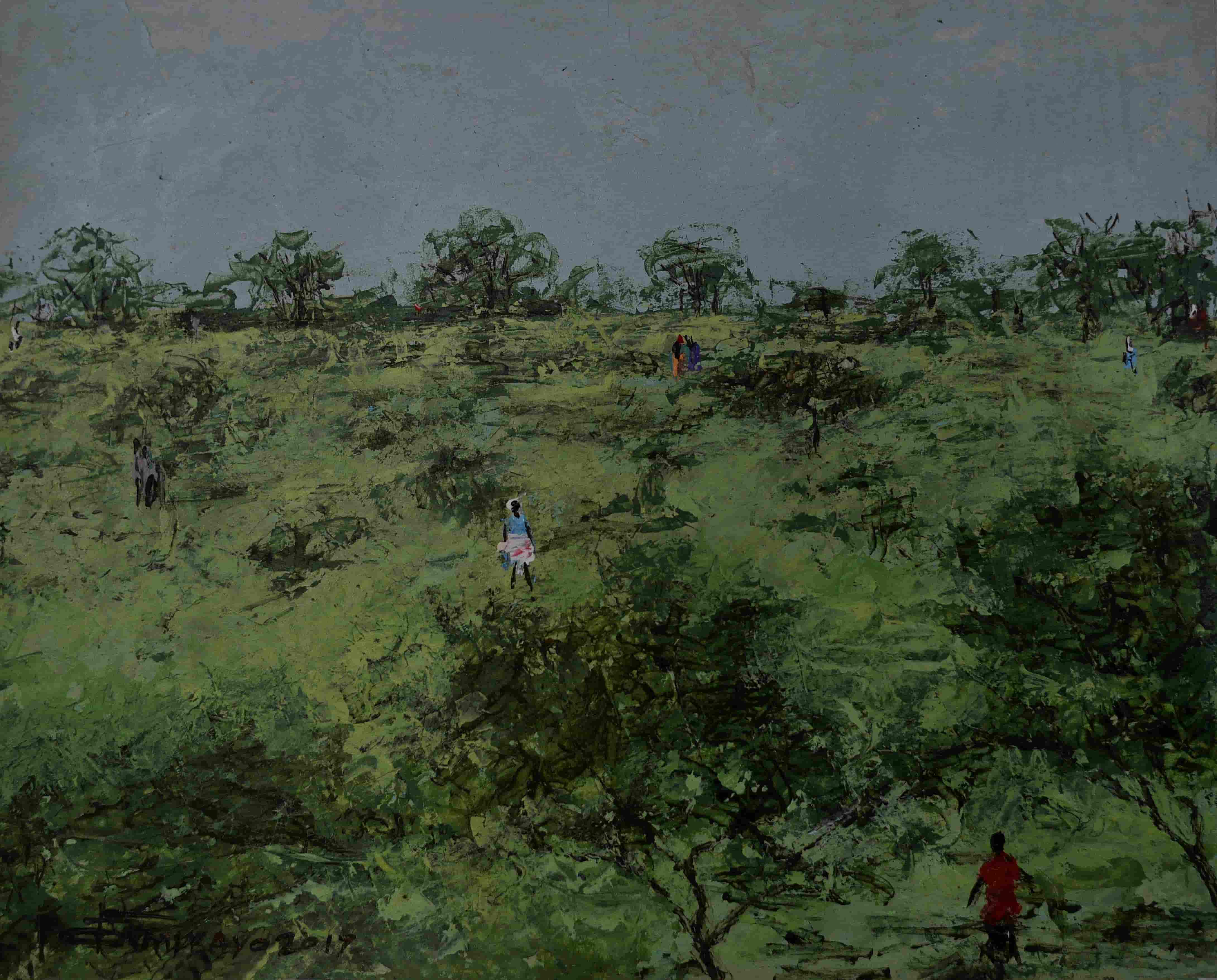  Figures In A Verdant Landscape
