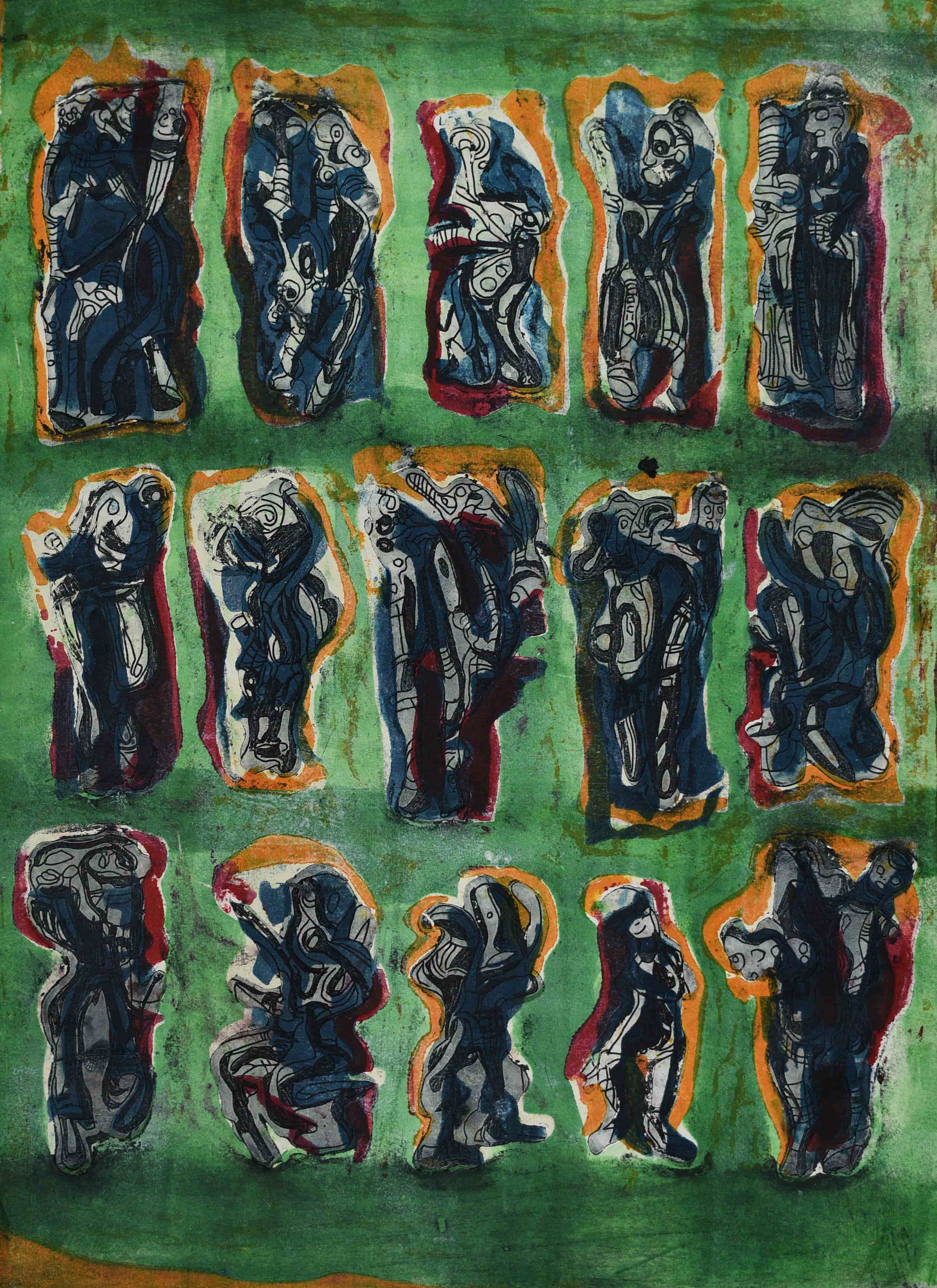 Green And Black Figures