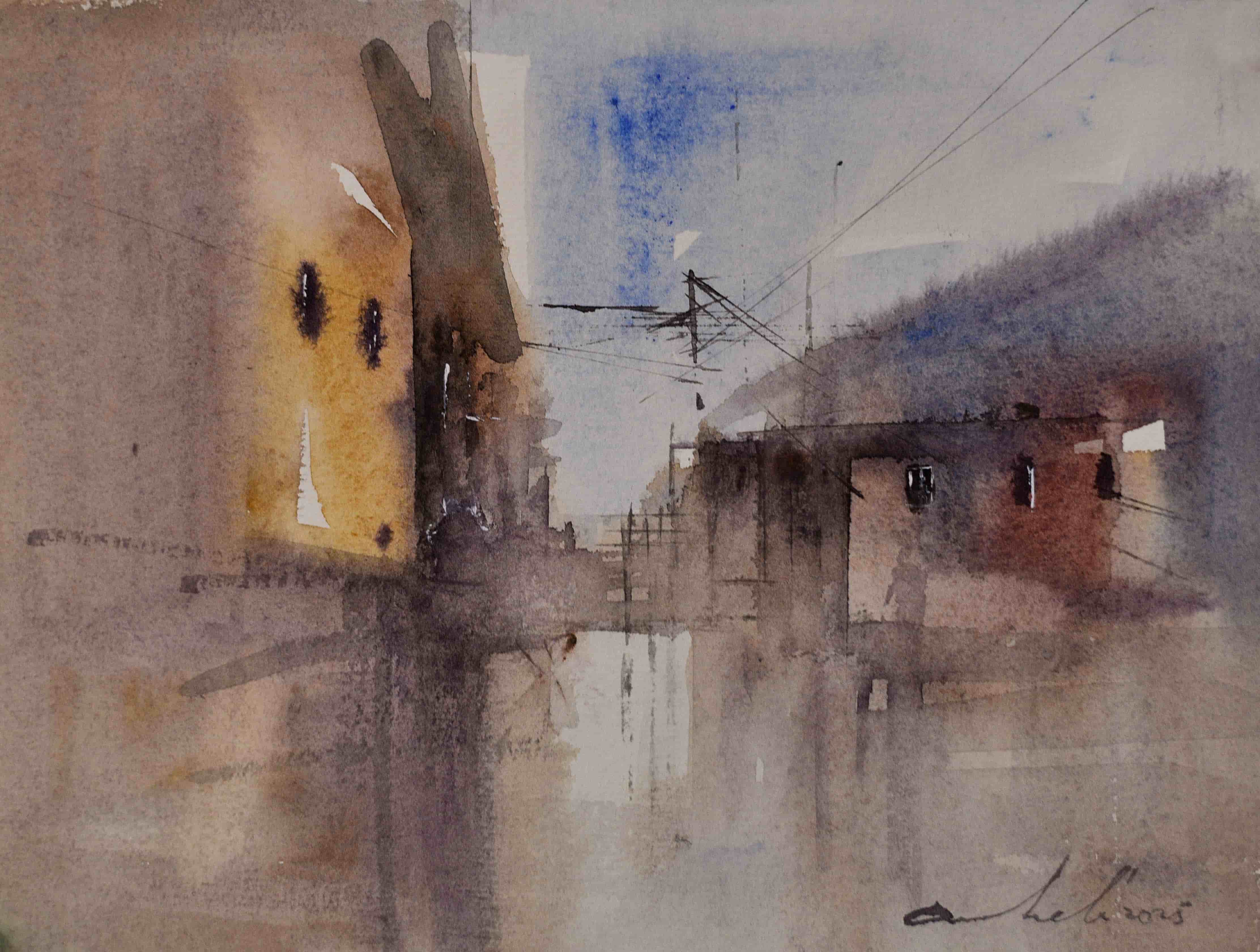 Brown Geometric Abstract