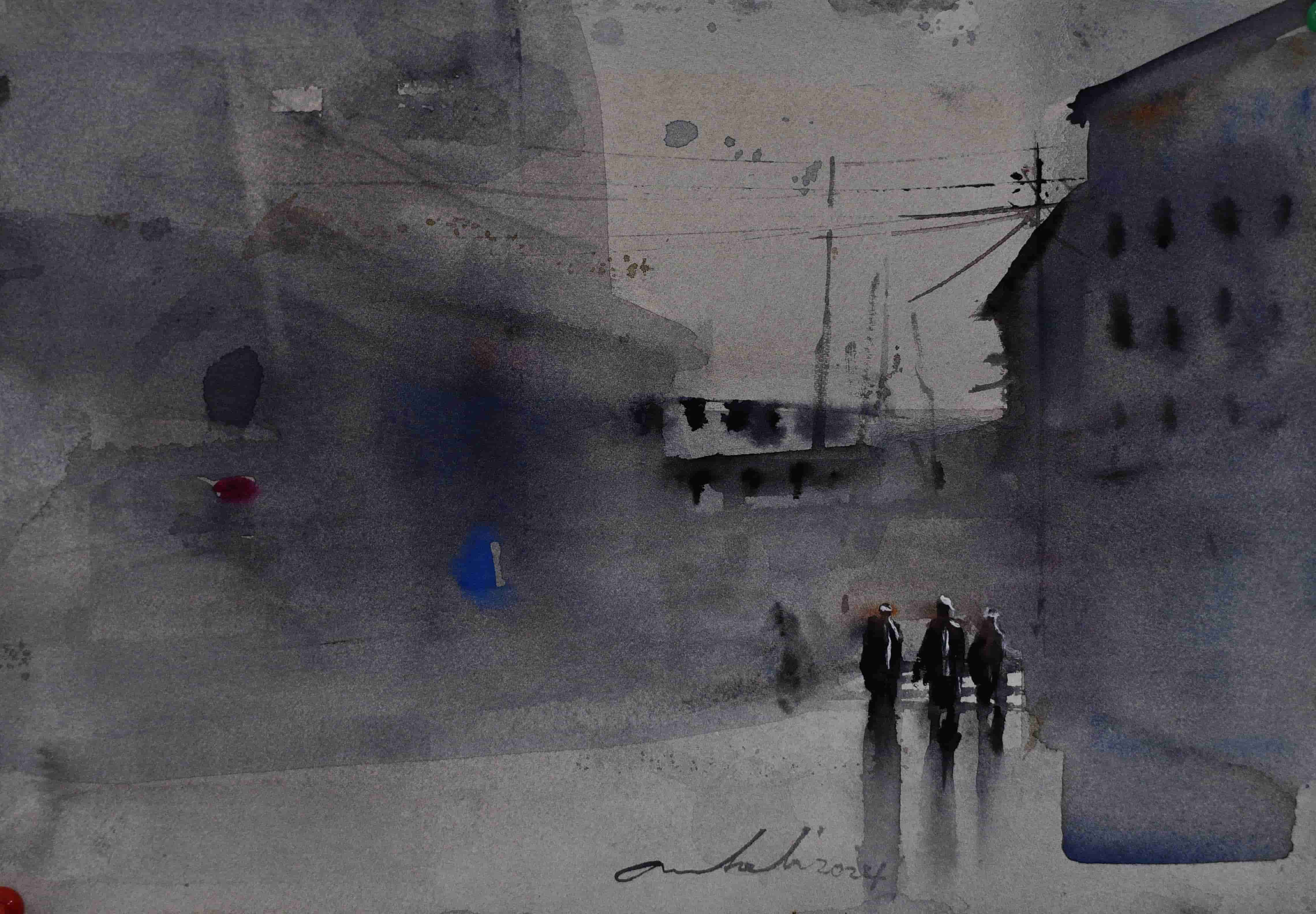 Figures In The Gray Street