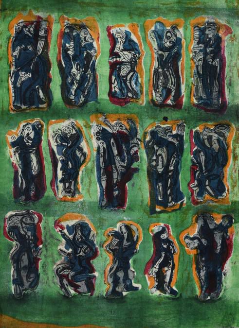 Green And Black Figures