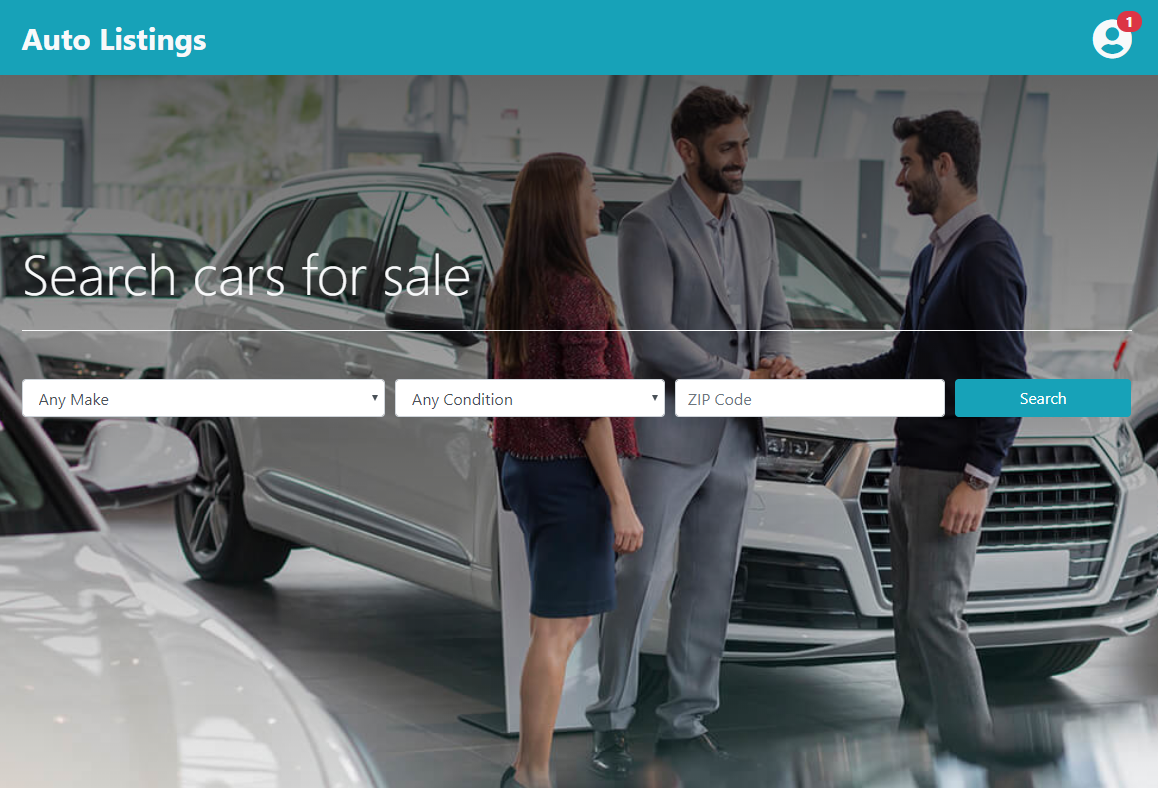 Car Trader project website screenshot