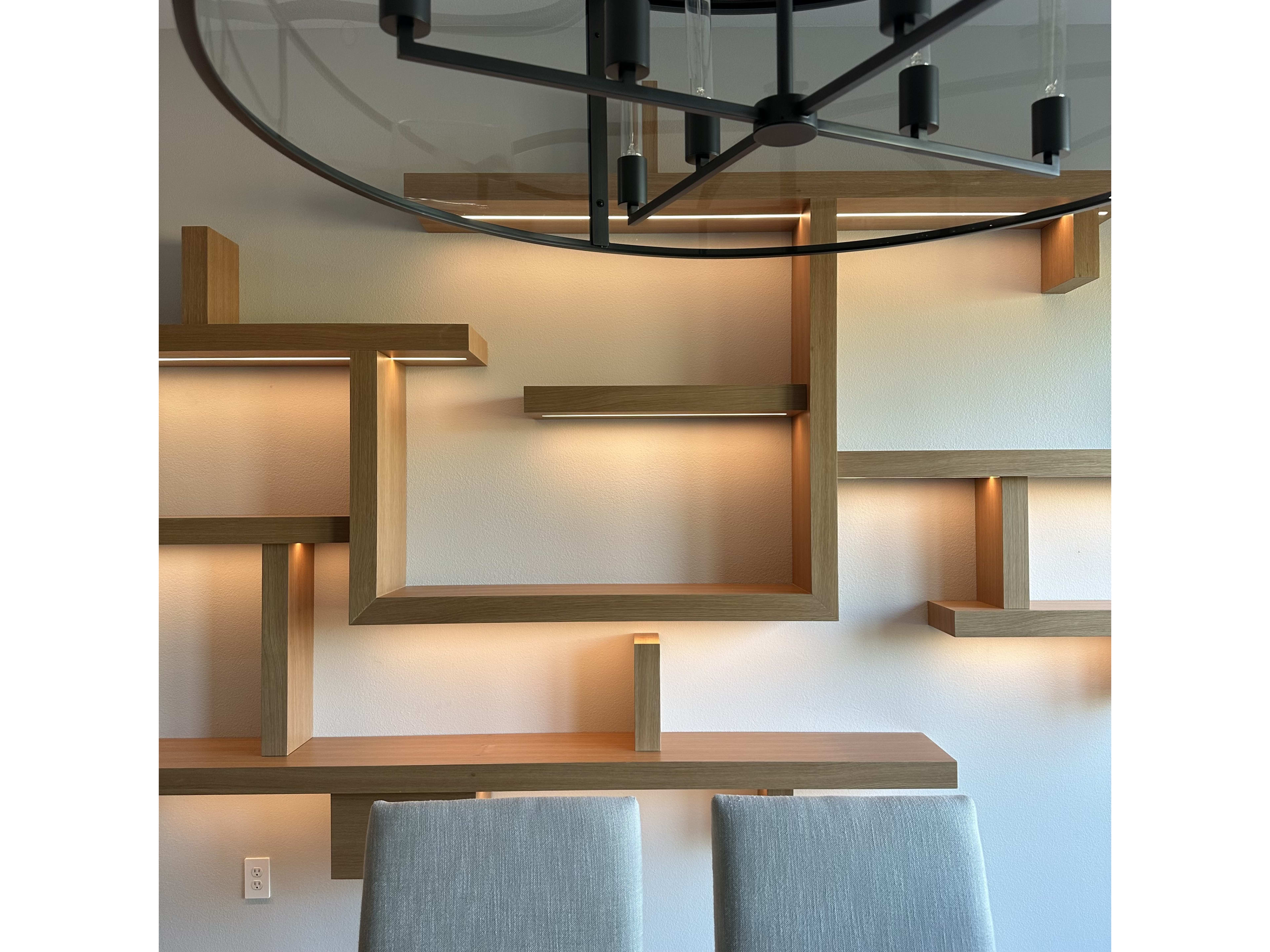 Custom - White Oak Floating Shelves - Lake Las Vegas