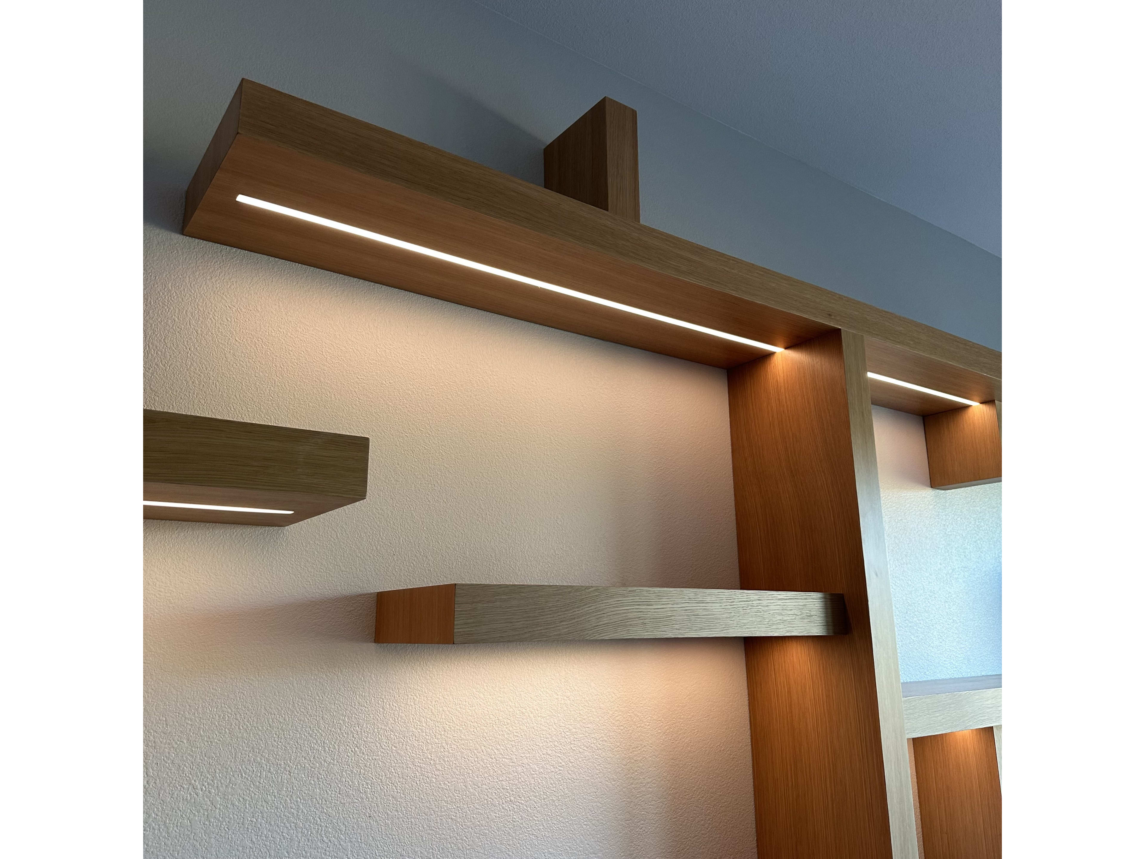 Custom - White Oak Floating Shelves - Lake Las Vegas