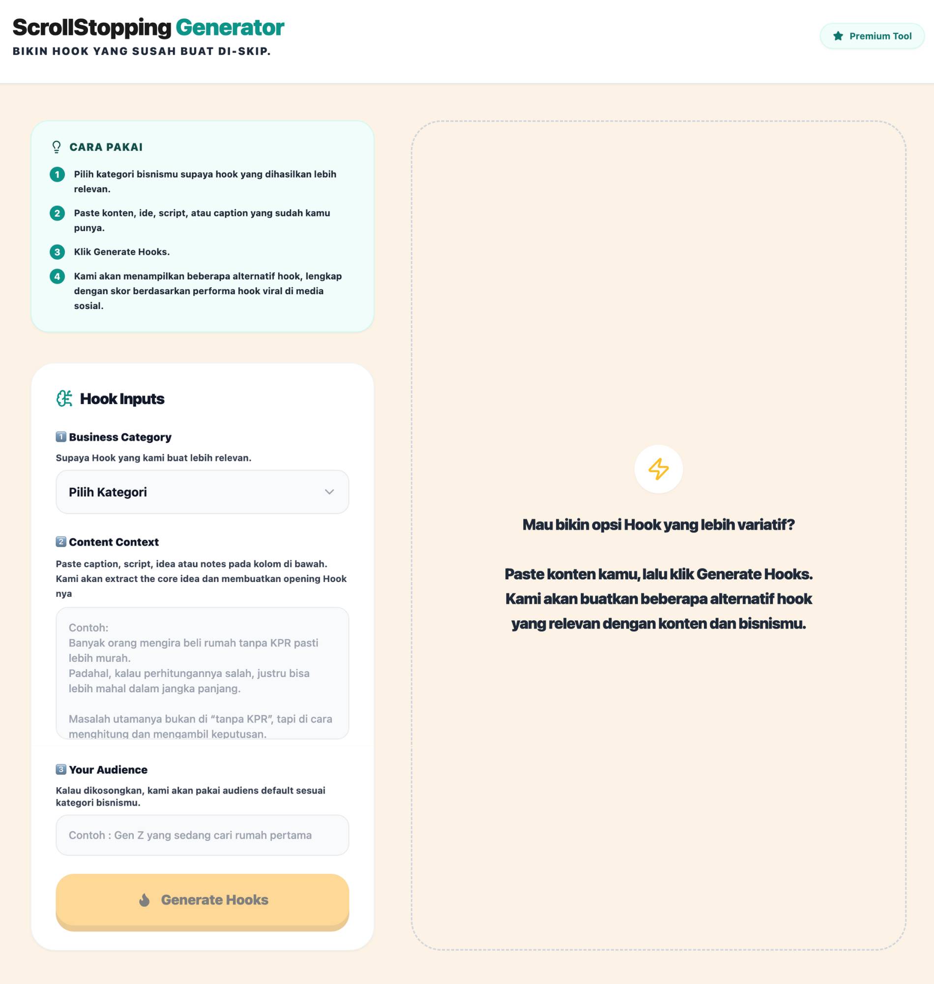 AI Hook Generator Preview