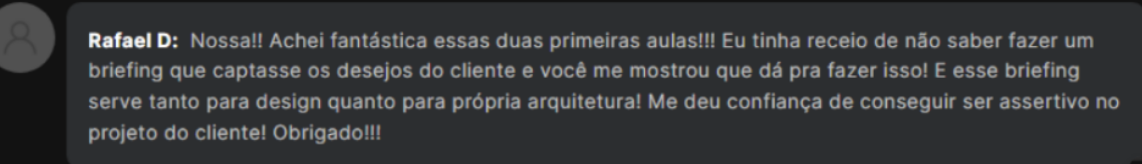 Depoimento de aluno