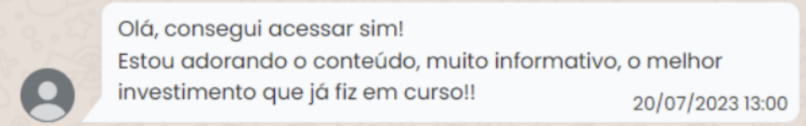 Depoimento de aluno