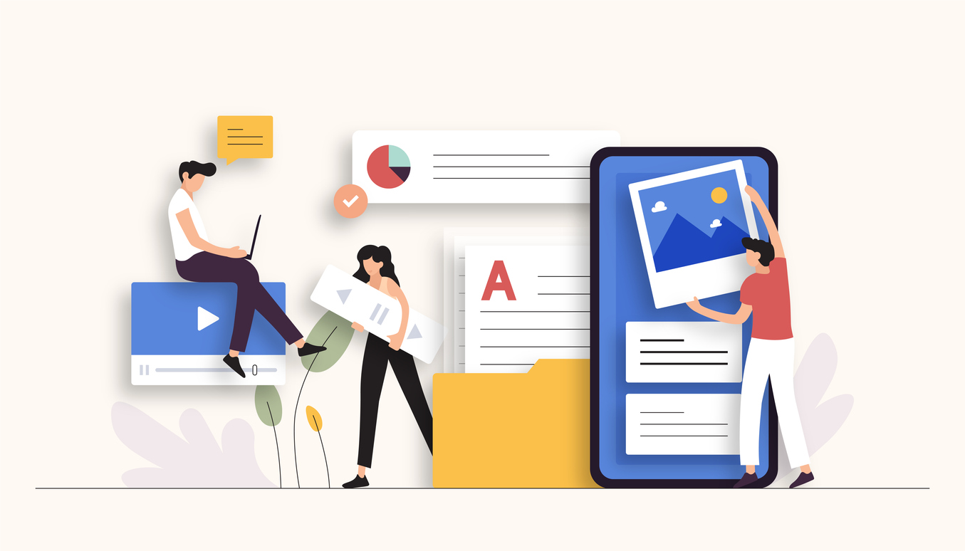 Cartoon image depicting UI design
