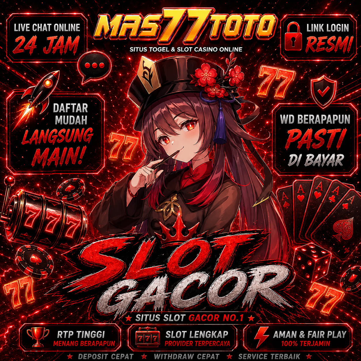 MAS77TOTO: Slot Gacor Maxwin login Dengan RTP Live Tertinggi Jackpot Beruntun Setiap