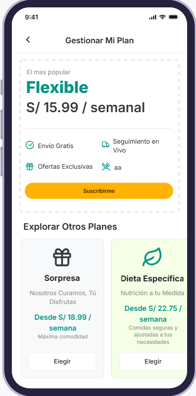 Pantalla de planes