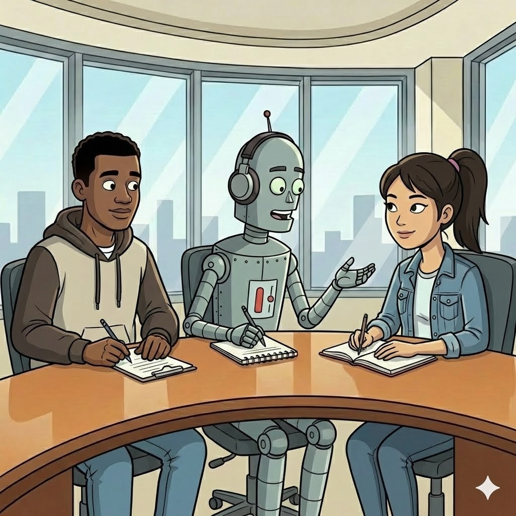 Writing Robot Illustration