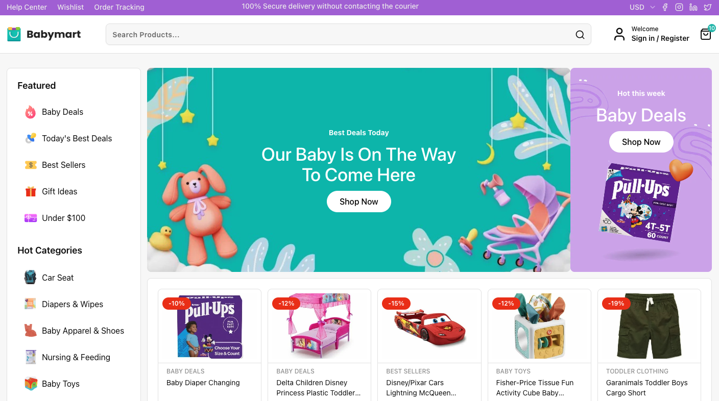 Baby Mart Ecommerce Shopping