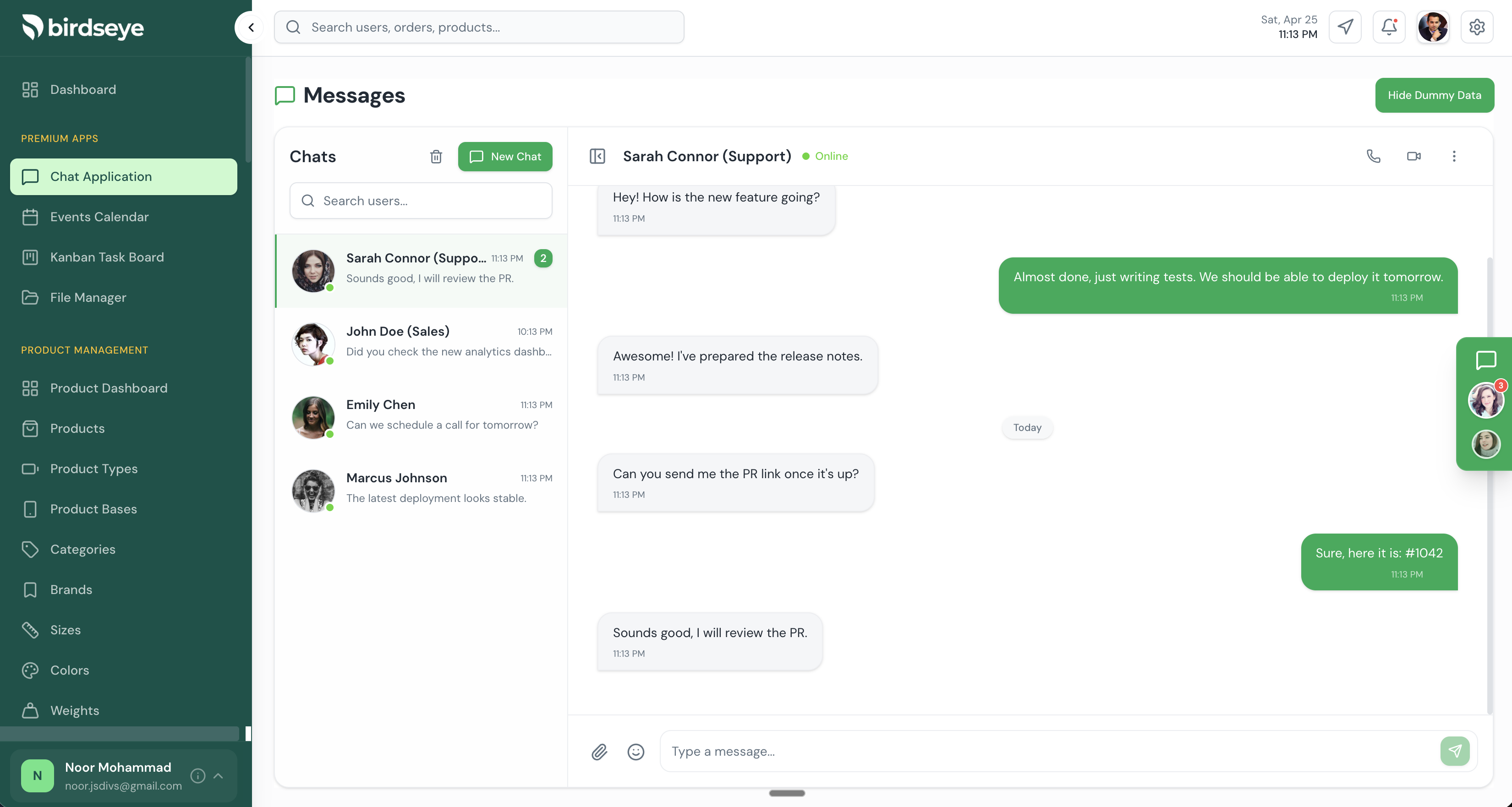 Kanban and Chat Application Preview
