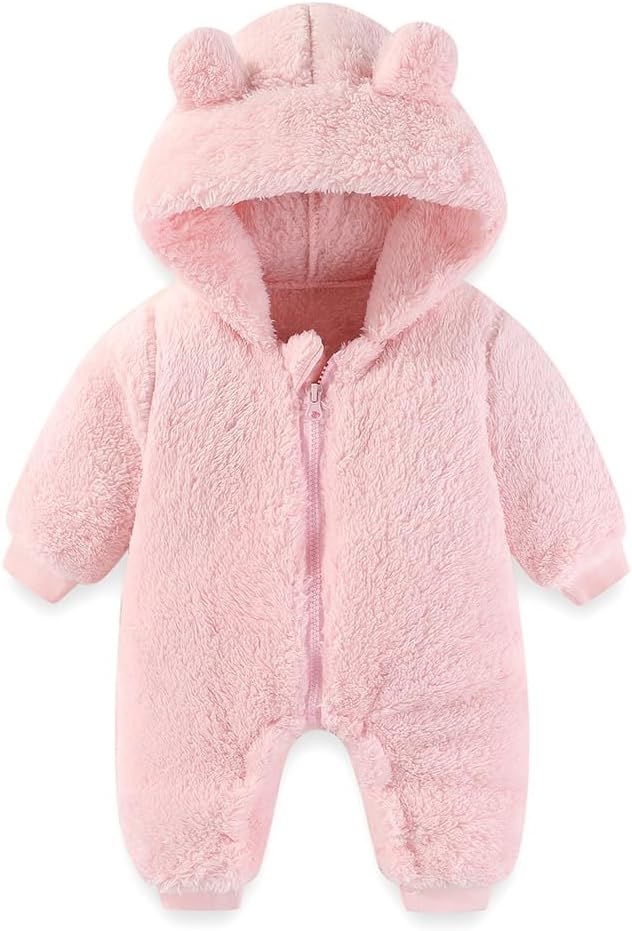 Baby Bear Outfit Suit Girls Boys Fleece Jumpsuit thumbnail 4