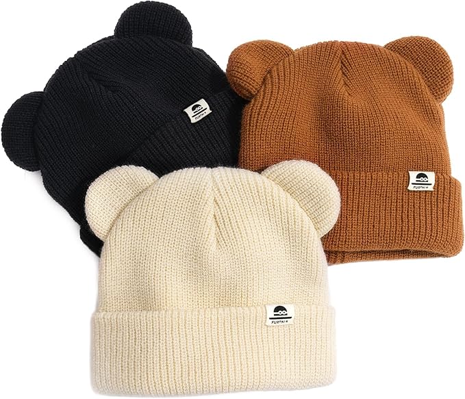 Baby Beanie Winter Hat with Bear Ear for Infant Toddler