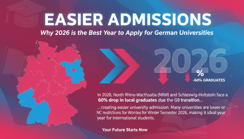 Easier Admissions: Why 2026 is the Best Year to Apply for German Universities in NRW and Schleswig-Holstein