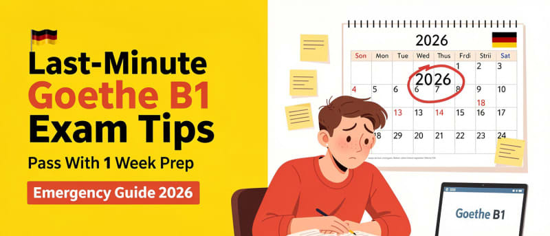 Last-Minute Goethe B1 Exam Tips: Pass With 1 Week Preparation (2026)