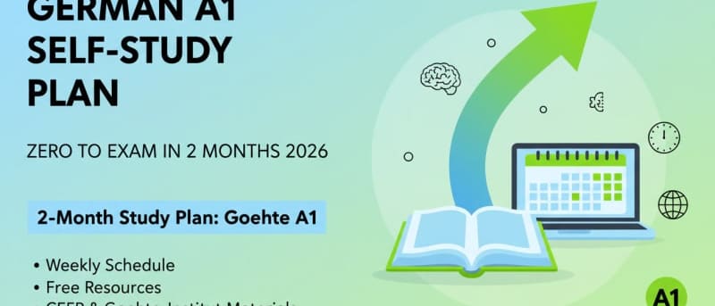 German A1 Self-Study Plan: Zero to Exam in 2 Months 2026