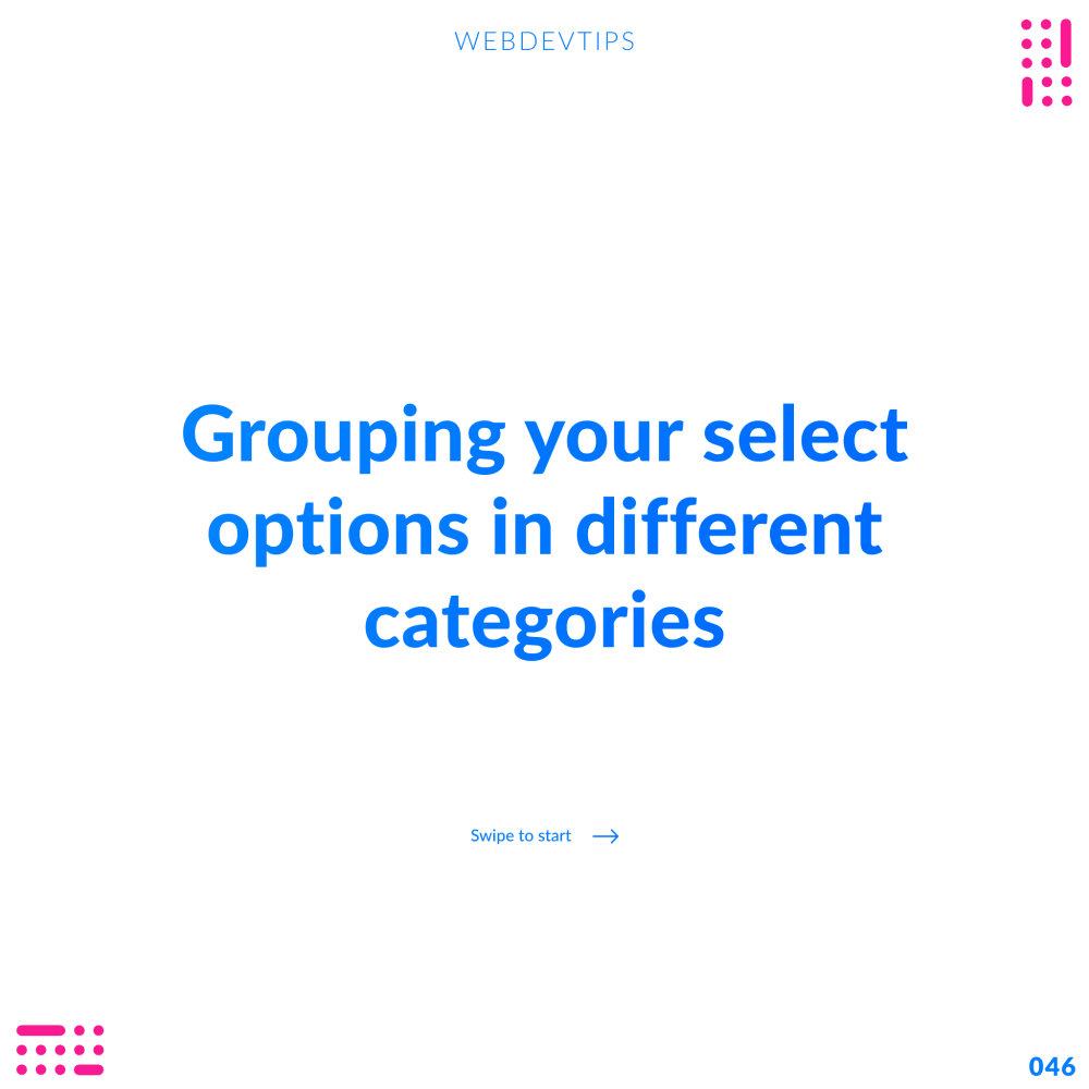 Grouping your select options in different categories