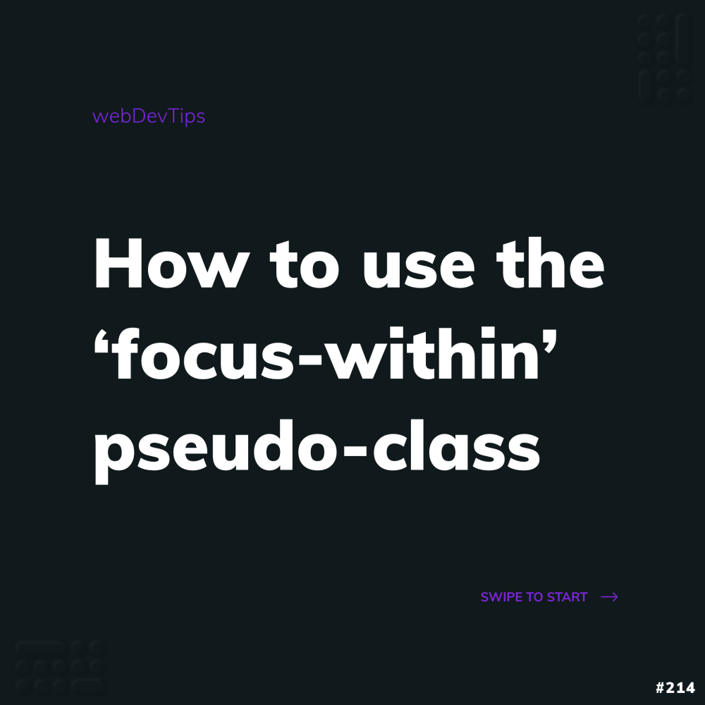 How to use the "focus-within" pseudo class