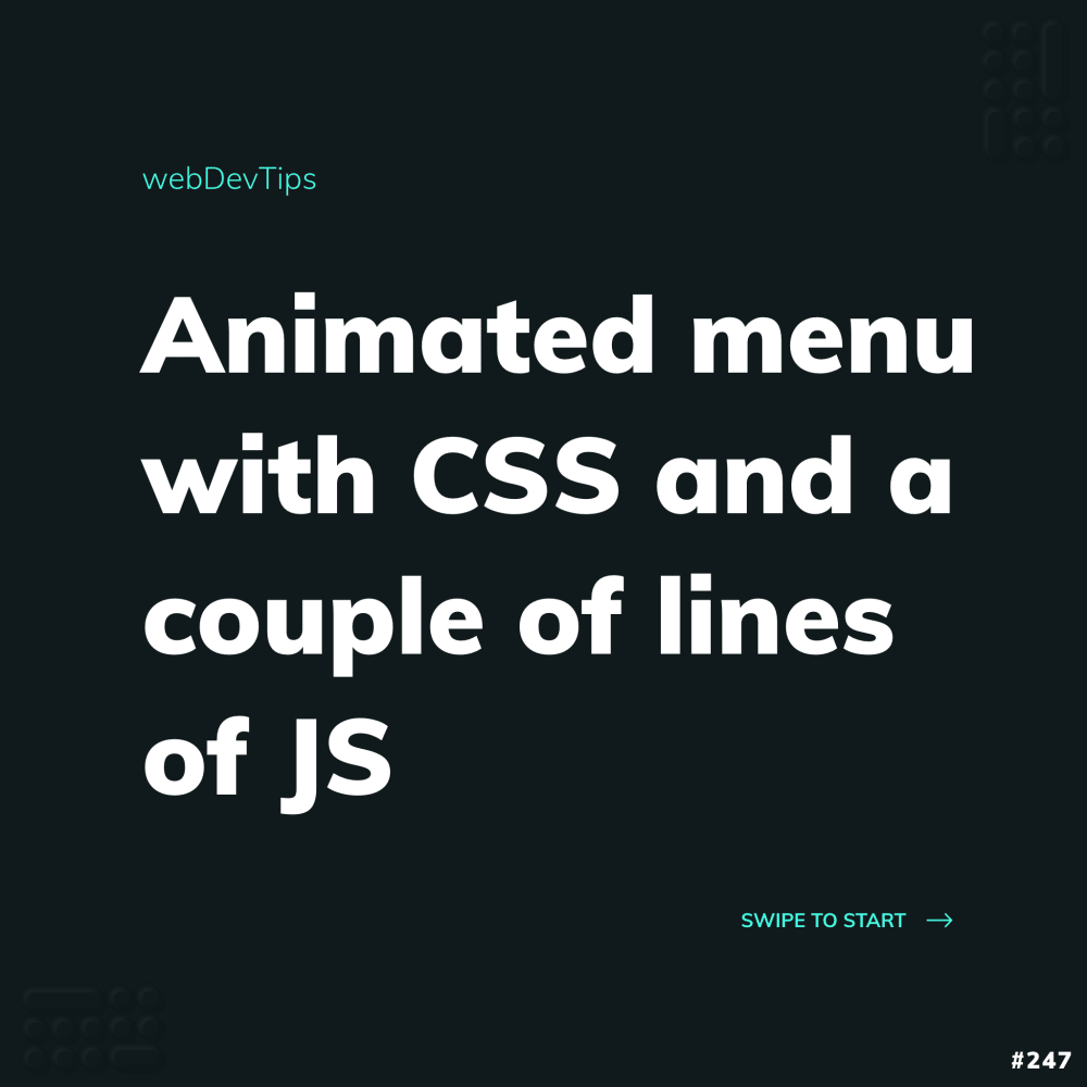 Animated menu with JS and a couple of lines of JS