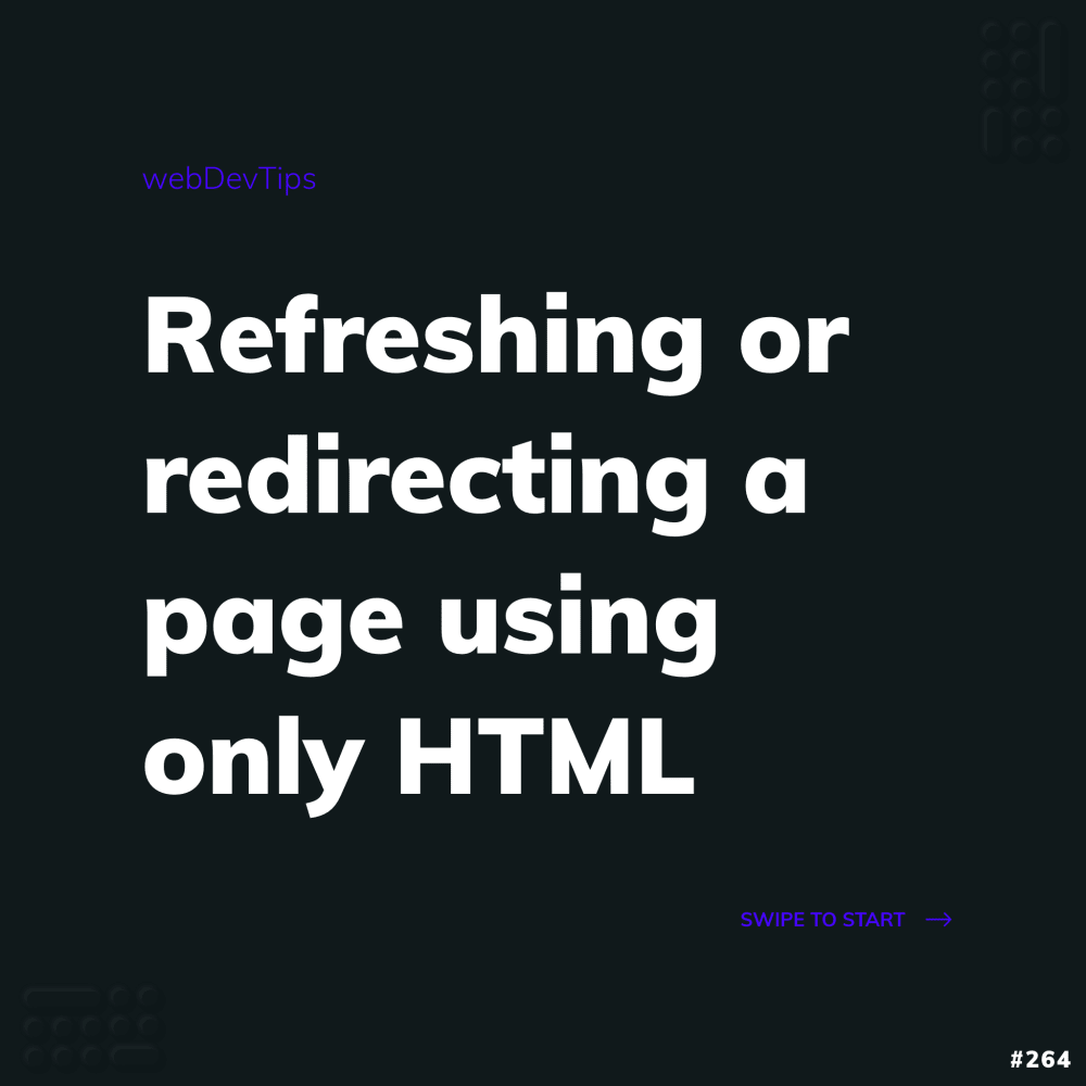 Refreshing or redirecting a page using only HTML