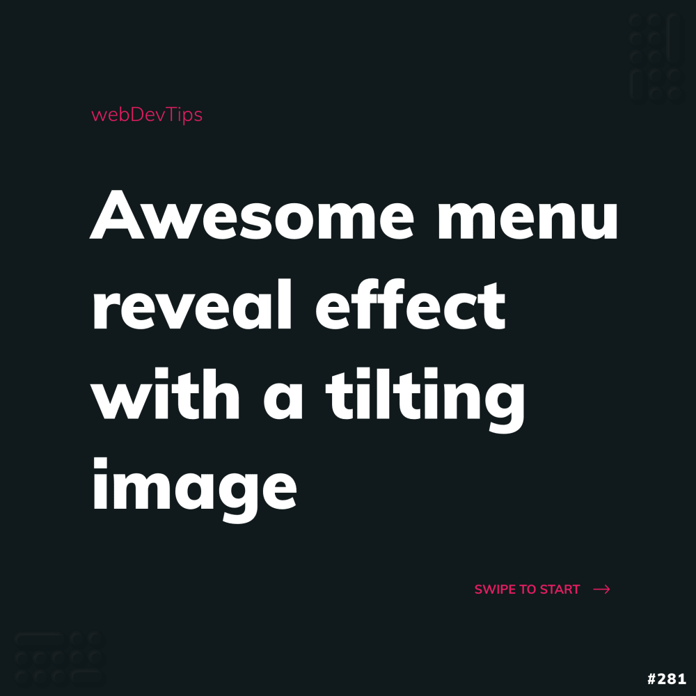 Awesome menu reveal effect with a tilting image