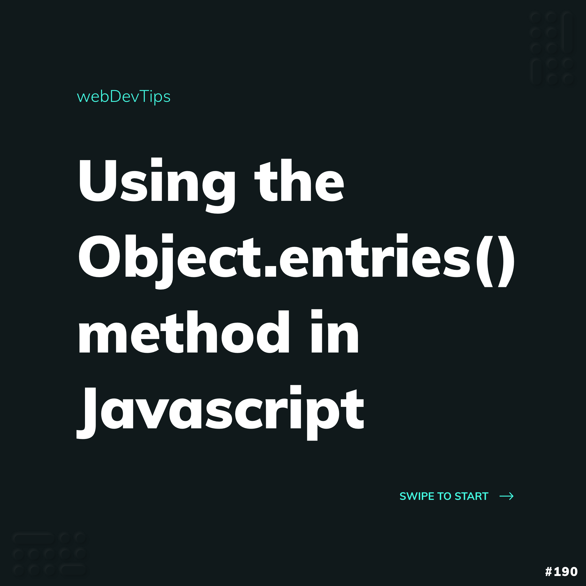 Using the Object.entries() method in Javascript