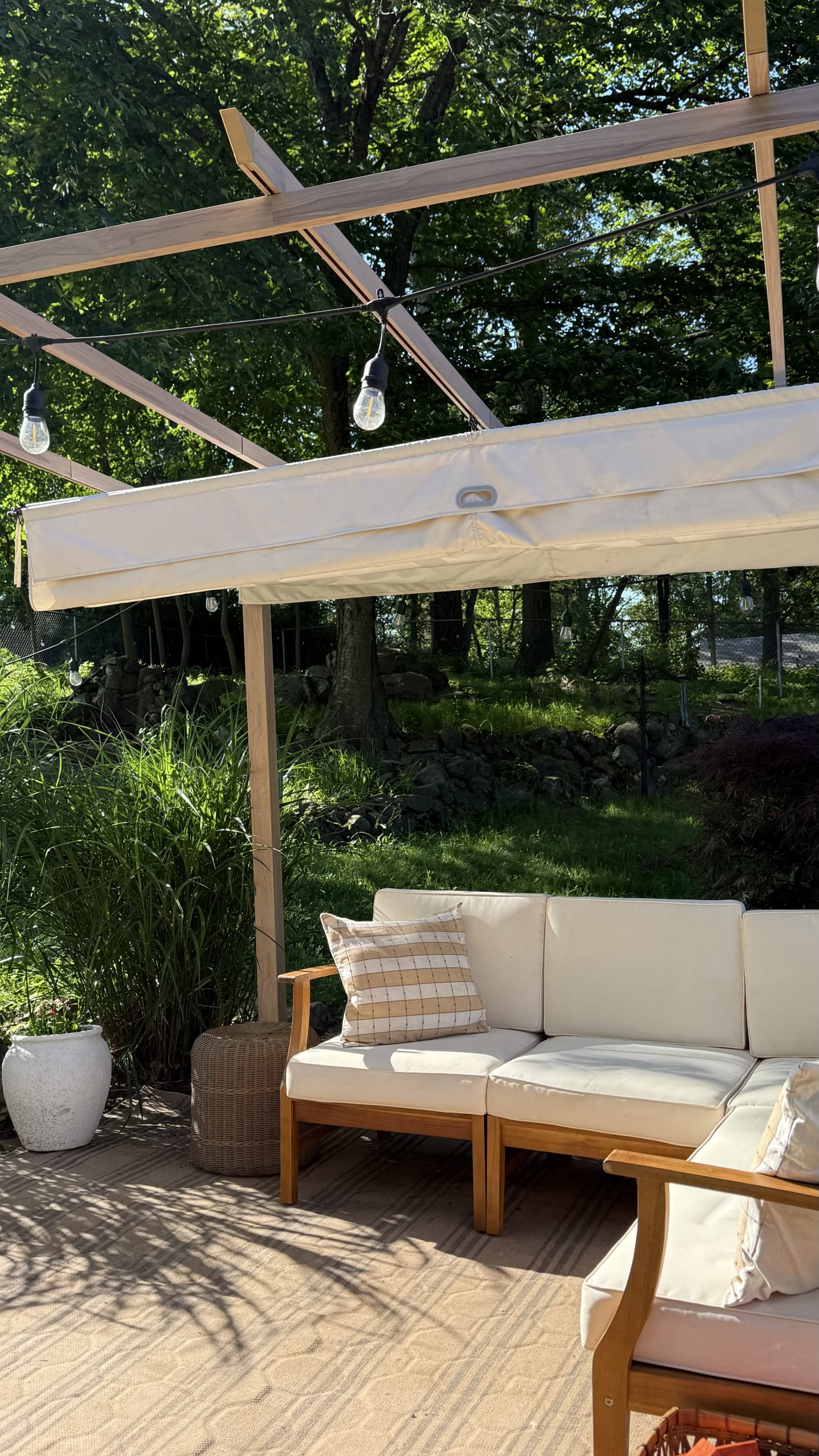 Backyard pergola and outdoor sectional Medina built