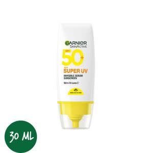 Garnier Skin Active Super UV Invisible Sunscreen SPF50 - 30ml, Vitamin C, White, UV Protection, Lightweight