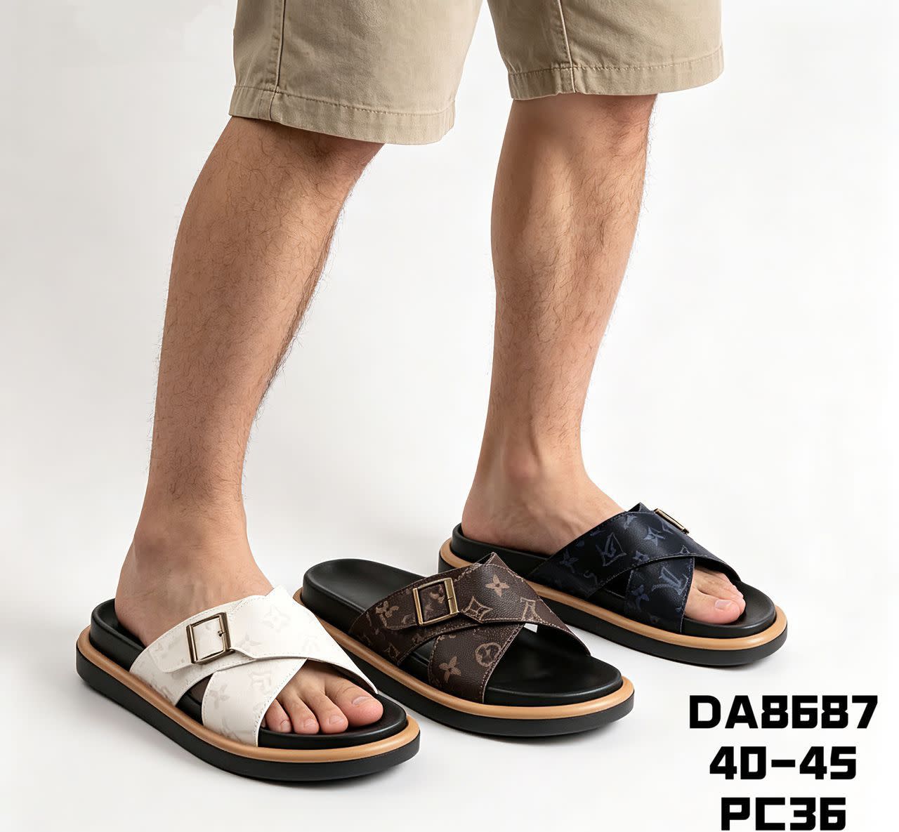 Premium Cross-Strap Slide Sandals