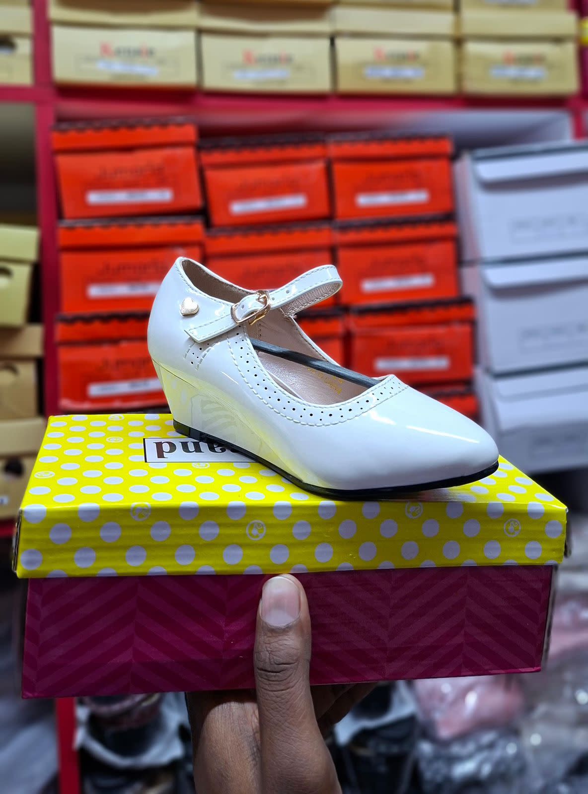 Girls White Low Heel Party Shoes | Elegant Kids Wedding & Dress Shoes