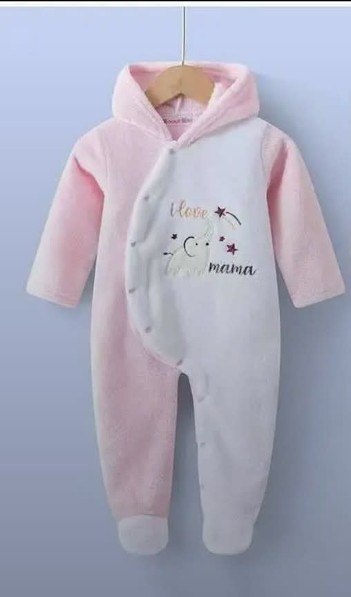 Baby Hooded Fleece Romper | Warm Newborn Winter Jumpsuit for Boys & Girls
