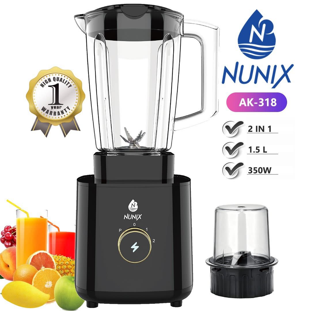 Nunix AK-318 2-in-1 Blender & Grinder | 1.5L 350W Kitchen Blender