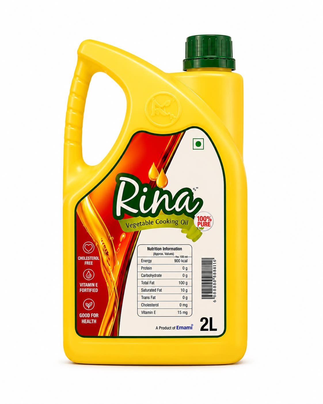 Rina 2L Pure Vegetable Cooking Oil | Cholesterol-Free Healthy Cooking Oil