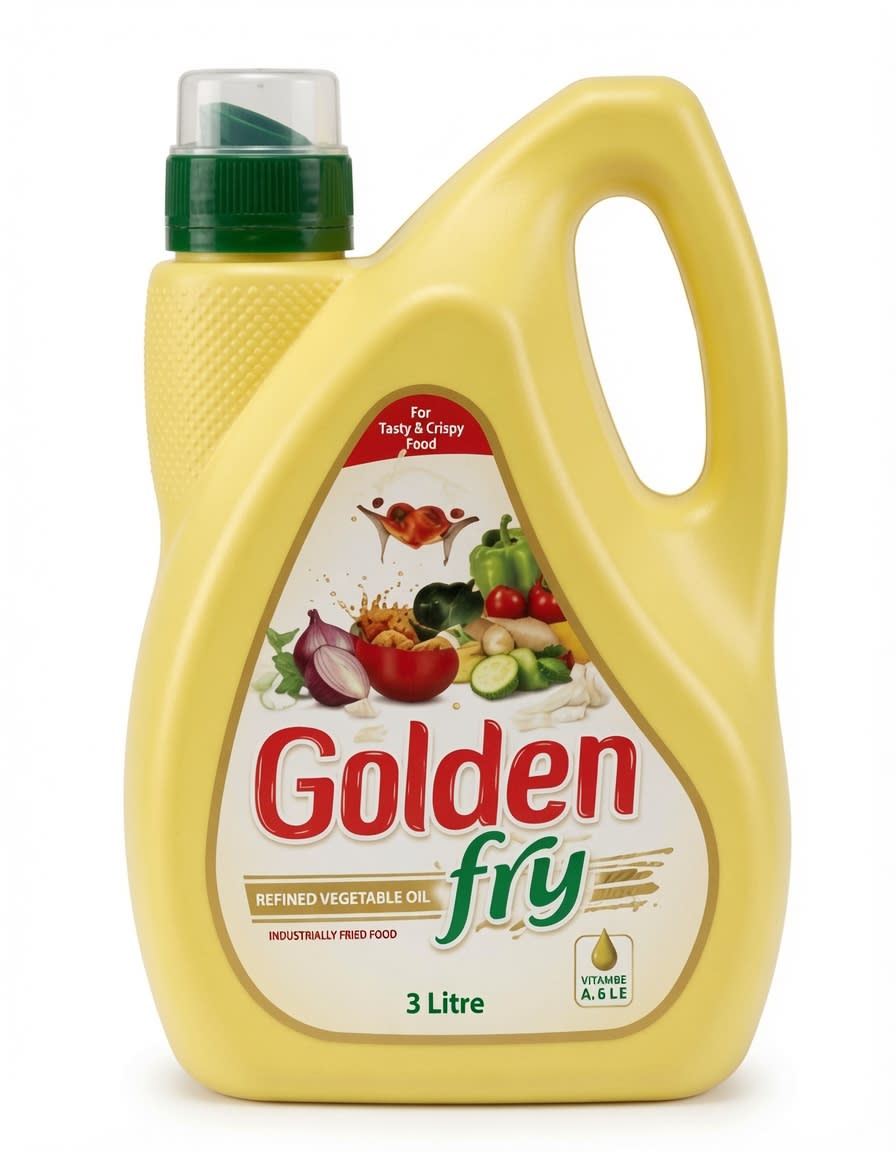 Golden Fry Cooking Oil 3Ltr | Premium Refined Cooking Oil for Healthy Everyday Cookin