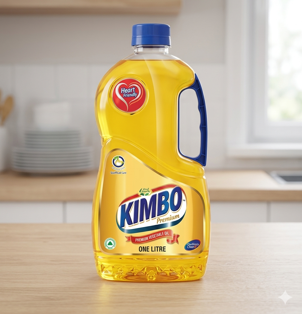 Kimbo Premium Vegetable Cooking Oil 1Ltr | Healthy Refined Vegetable Oil for Everyday Cooking