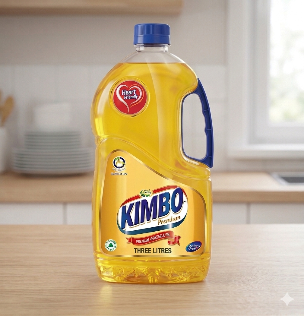 Kimbo Premium Vegetable Cooking Oil 3Ltr | Healthy Refined Vegetable Oil for Everyday Cooking