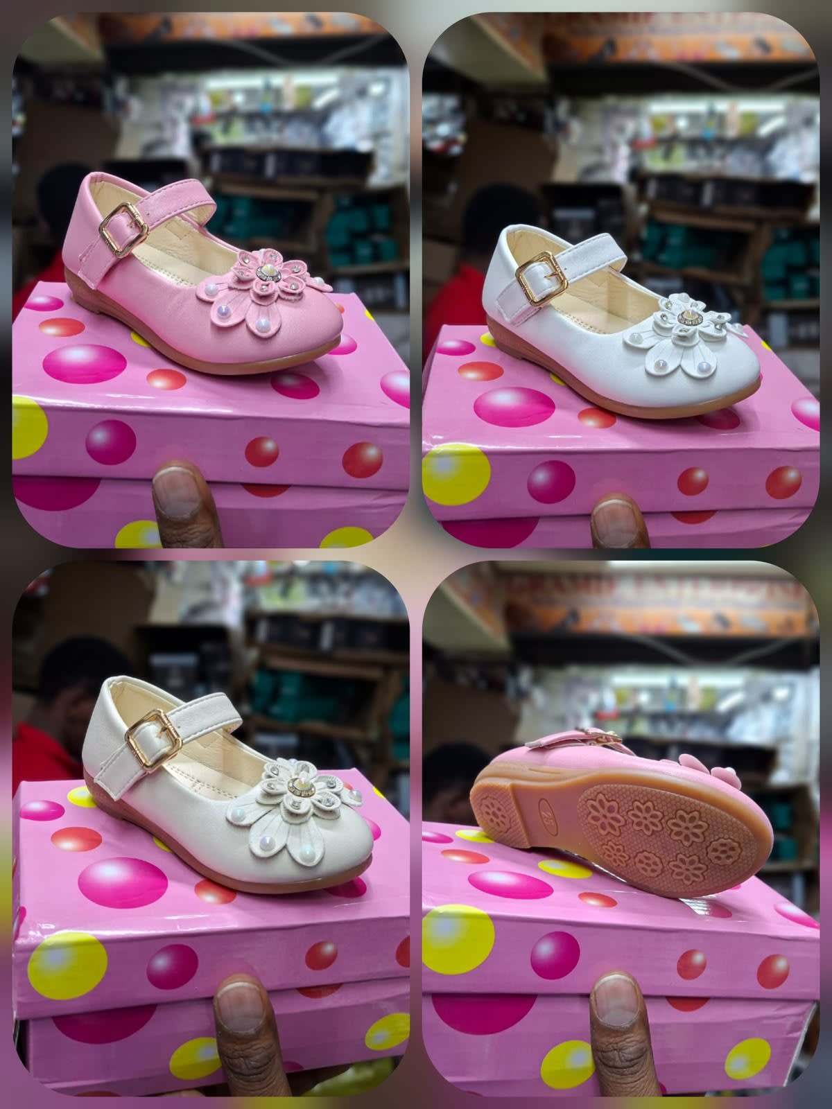 Girls' Glossy Mary Jane Dress Shoes with Adjustable Ankle Strap – Elegant Bow and Heart Charm Princess Party Flats