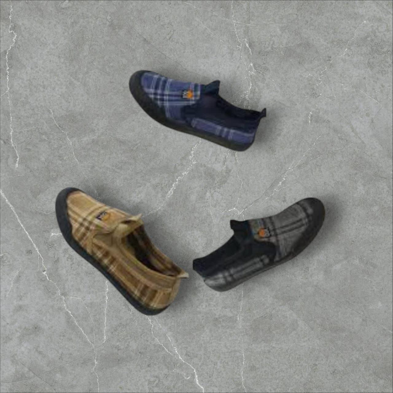Men's Plaid Pattern Casual Slip-On Walking Shoes